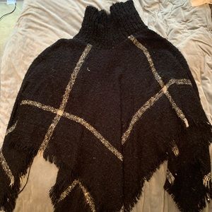 Black and white poncho
